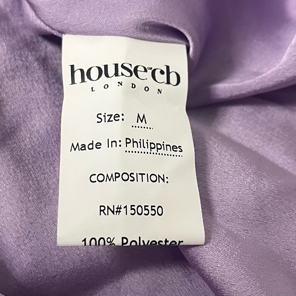 House of CB TINK Lilac Satin Ruffle Mini Dress - Picture 9 of 10